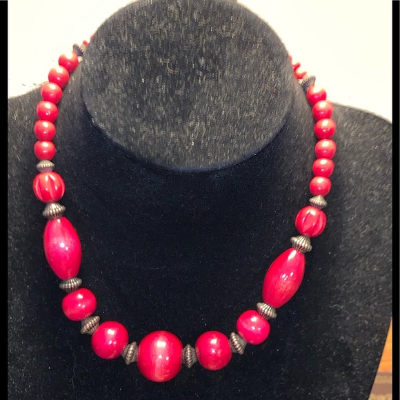 Vintage Wooden Beads with Silver Spacers - Picture 2 of 8